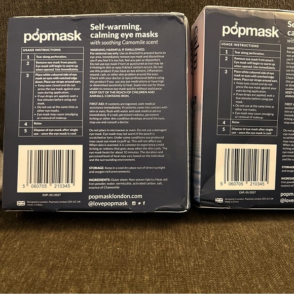 Popmask 2 packs of 5 Calm Self-Warming Eye Masks - Picture 2 of 3